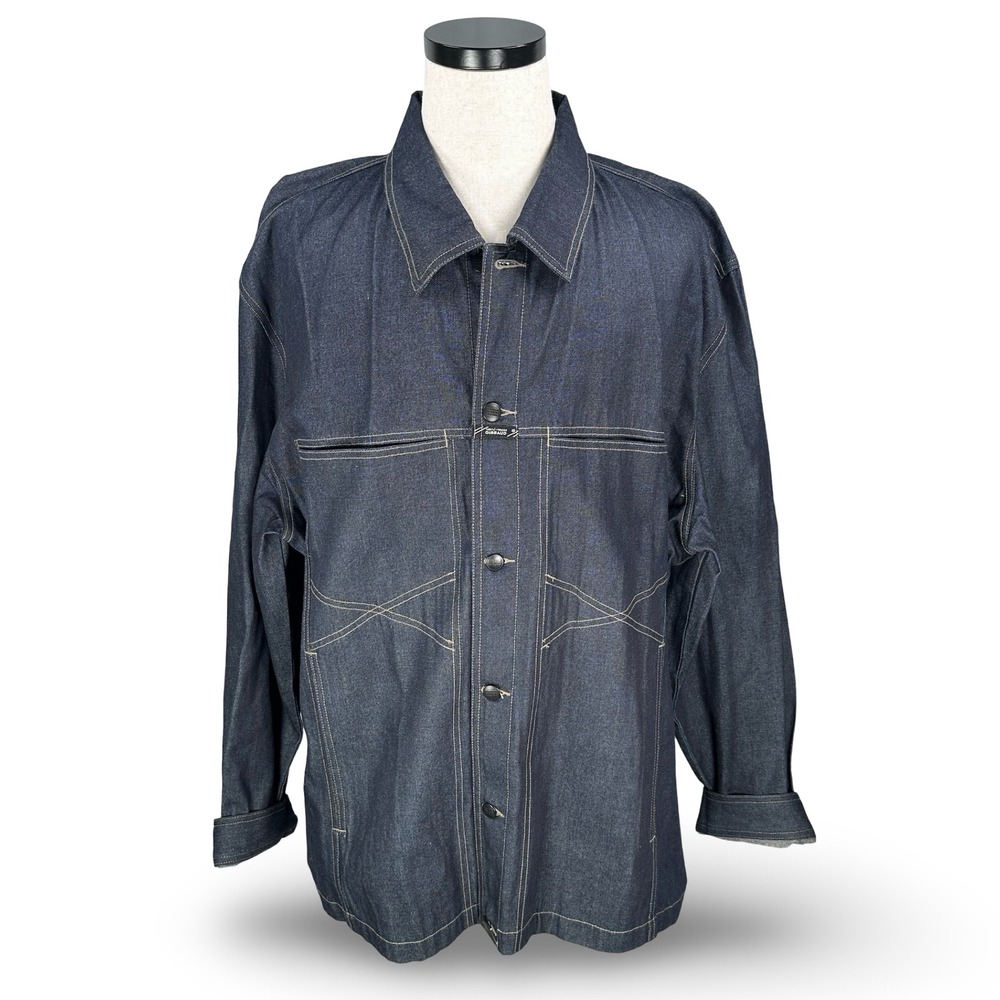 MARITHE + FRANCOIS GIRBAUD Denim Trucker Jacket Dark Wash Oversized‎ Men's XXXL